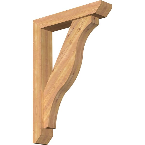 Ekena Millwork Funston Slat Smooth Bracket w/ Offset Brace, Western Red Cedar, 5 1/2"W x 28"D x 40"H BKT0604X28X40FST06SWR - main
